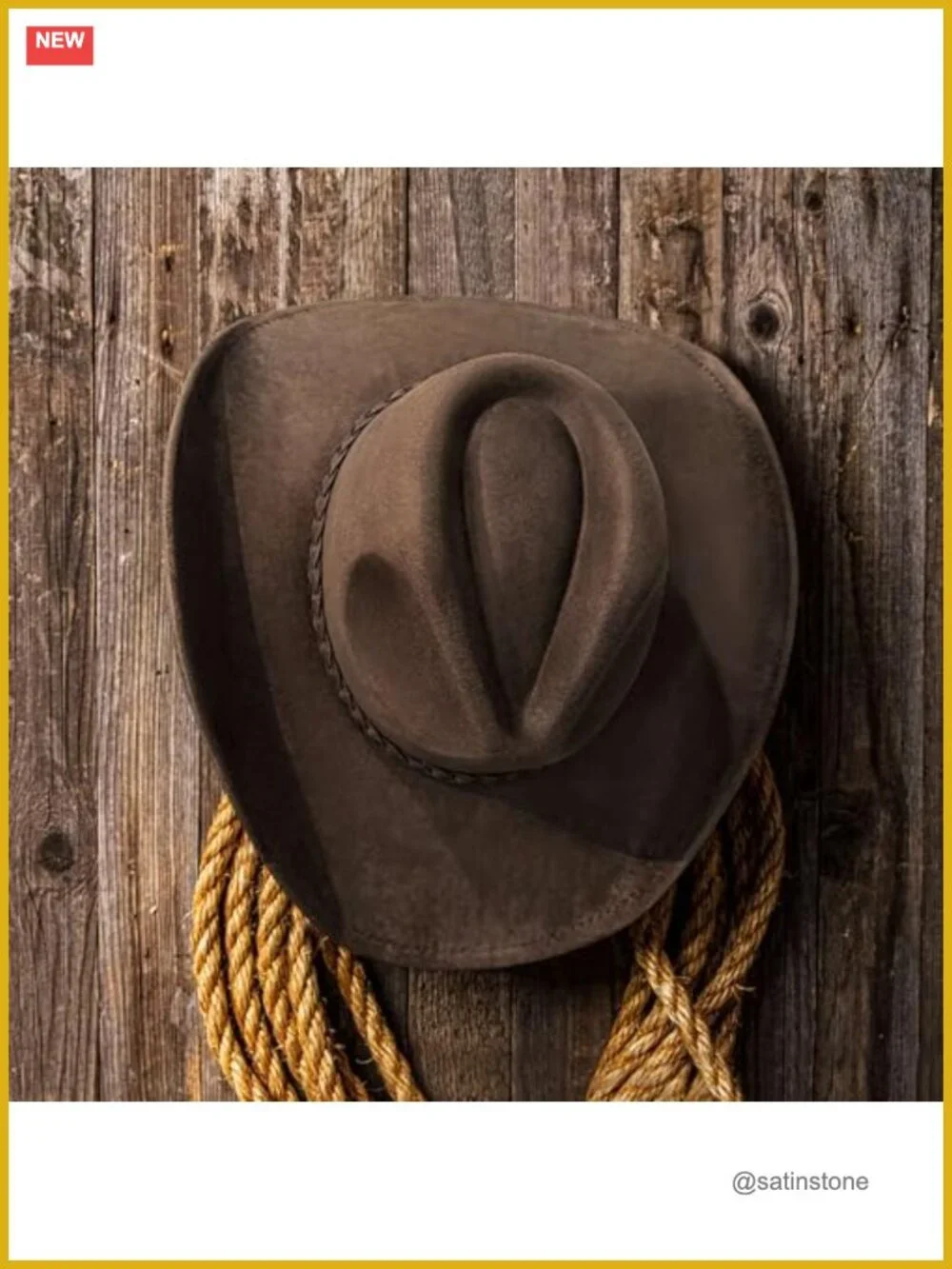 Faux Suede Cowboy Hat - Adjustable Teardrop Western Hat with Wired Brim
